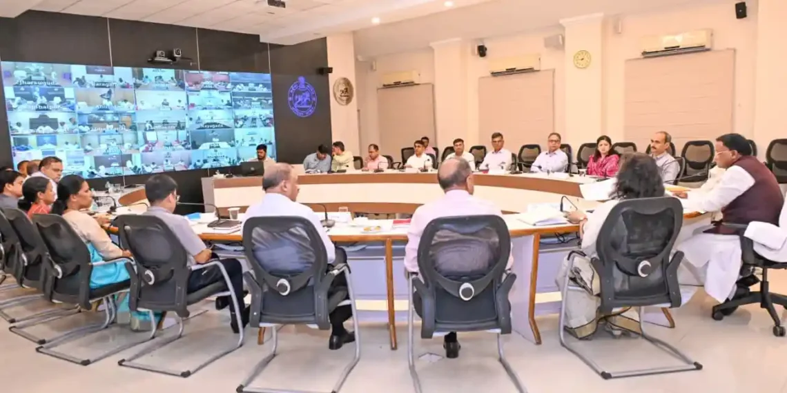 Chief Minister Mohan Charan Majhi chairs a meeting with district officials in Bhubaneswar, directing DMs to ensure uninterrupted supply of essential goods and curb misinformation amid the West Asia crisis.