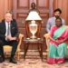 President Droupadi Murmu with Austrian Chancellor Christian Stocker during a meeting at Rashtrapati Bhavan