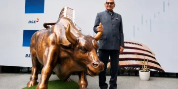 Vedanta Group Chairman Anil Agarwal during the listing of four newly demerged Vedanta companies