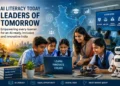 Students learning artificial intelligence in a classroom, highlighting AI literacy in India and future-ready education.