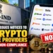FIU-India has issued notices to 15 crypto service providers for PMLA non-compliance.